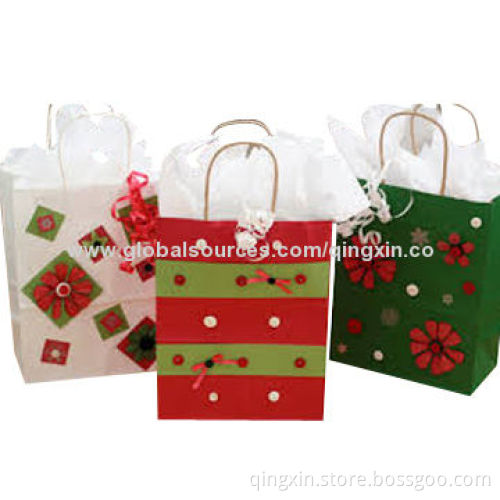 Christmas Paper Gift Bags, Furniture, Furnishing, Gift, Eco-friendly and RecyclableNew
